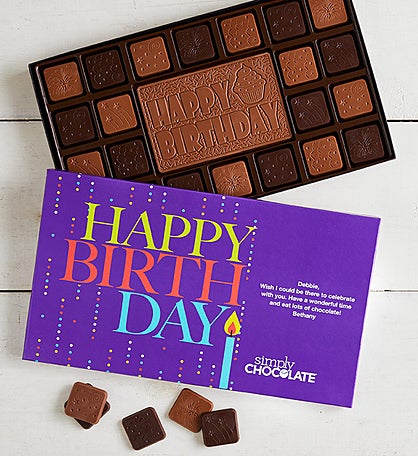 Simply Chocolate® Happy Birthday Personalized Box