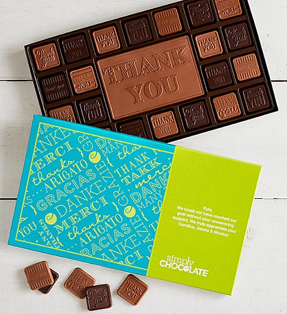 Simply Chocolate® Thank You Personalized Box