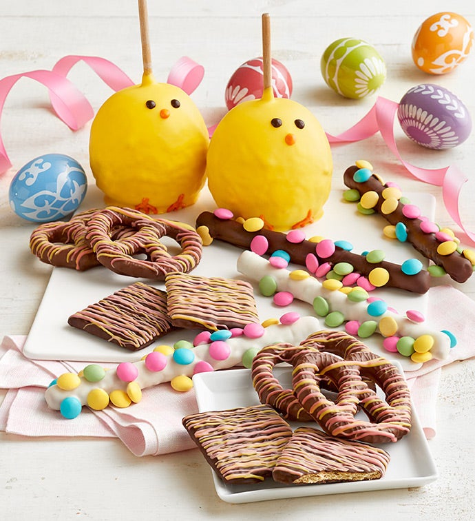 Simply Chocolate®Happy Easter Deluxe Apples & Snacks Sampler