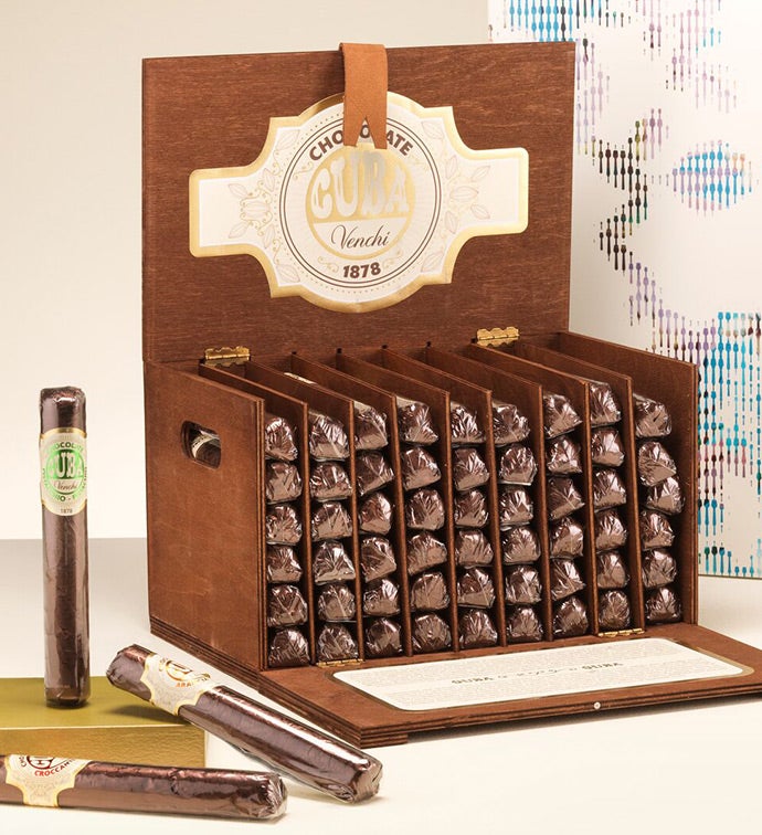Venchi 54 Chocolate Cigars with Wood Display Box
