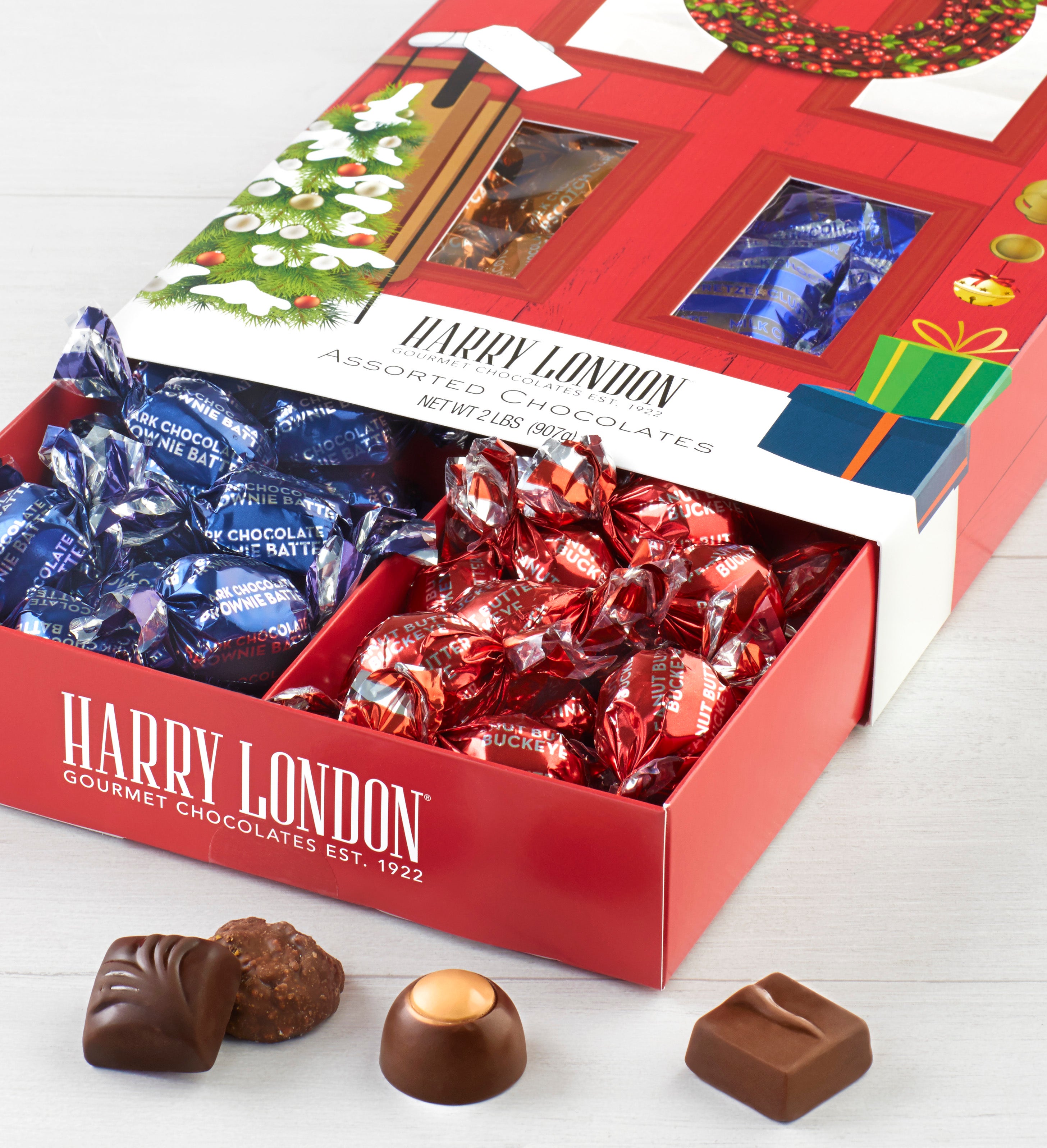 Harry London 2LB Chocolates Holiday Box | SimplyChocolate.com