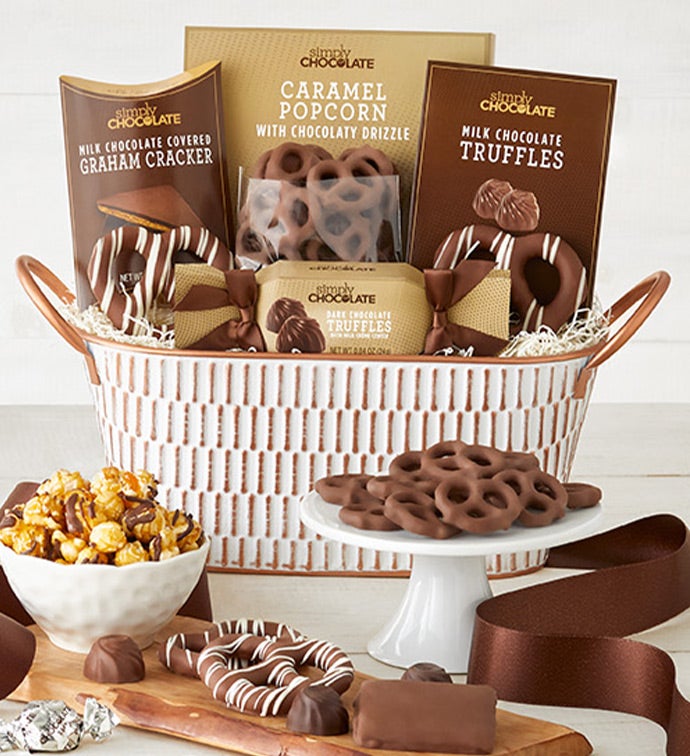 Simply Chocolate® Snacking Favorites Basket Deluxe