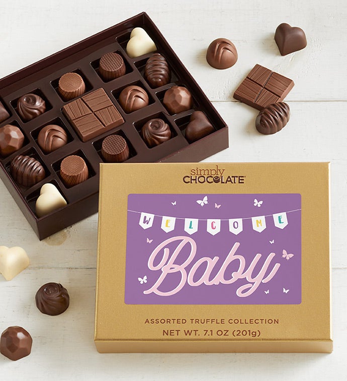 Welcome Baby Girl 17pc Chocolate Box