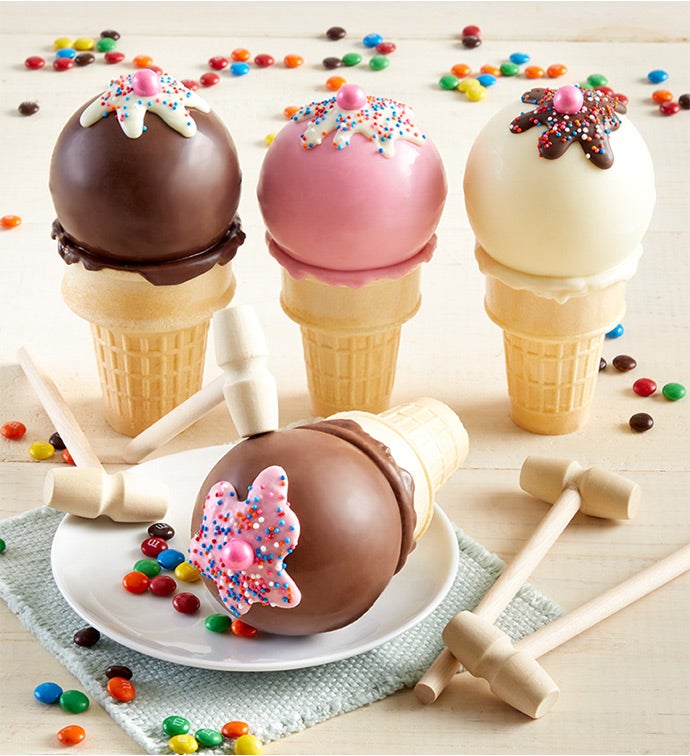Ice Cream Chocolate Breakable Cones Set of 4