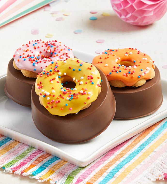 Birthday Chocolate Covered Oreo Donuts Set of 6