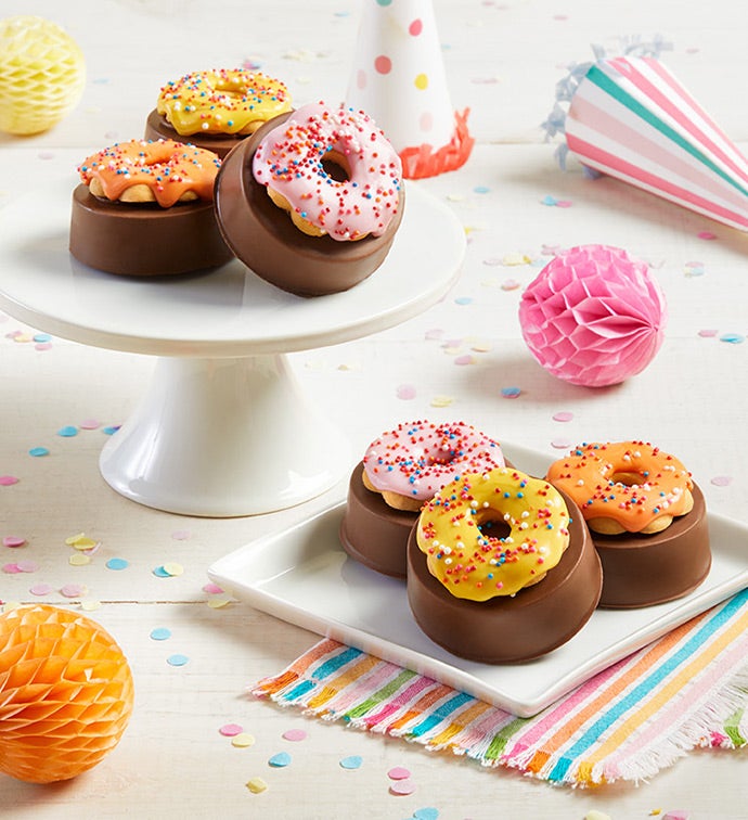 Birthday Chocolate Covered Oreo Donuts Set of 6